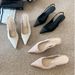 F8688-17 Pointed High Heels Closed Toe Sandals Fairy 2025 New Spring Summer French Style Elegant Single Shoes_vogvips.com