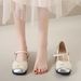 Mary Jane French-style Elegant High-heeled 2025 Summer New Model, Evening Style Single Shoes, Fashionable Black,_vogvips.com