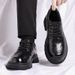 Spring New Hand-Scraped Genuine Cowhide Big Toe Martin Thick Sole Business Casual Leather Shoes Men's High-End_vogvips.com