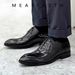 Euro Step Brogue Floral Men's Breathable Leather Square Toe Business Formal Oxford British Wedding Groom Shoes_vogvips.com