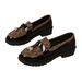 Cross Border Plus Size Versatile Leopard Print Color Block Thick Sole Single Shoes Spring Autumn New Breathable_vogvips.com