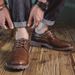 ct Ct Suitable For All Seasons 2024 New Martin British Style Chunky Autumn Casual Leather Men's Black Derby Shoes_vogvips.com
