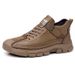 European Warm Series Martin Spring Short Cowhide Work Boots Casual Outdoor Hiking High-top Men's Shoes_vogvips.com