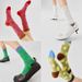 New Autumn And Winter Unisex Textured Dot Crew Socks – Soft Cotton With Cozy Terry Lining – Stylish Color Blocking – Perfect For Casual & Home Wear_vogvips.com