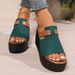 Women's Color Block Wedge Sandals Platform Summer Style Size Inclusivity 34-43_vogvips.com