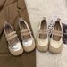 Flat-soled Single Shoes Women's Niche Shallow Mouth Velcro One-word Foreign Trade Large Size Mary Jane Casual Shoes_vogvips.com