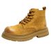 Big Yellow Boots Hollow Breathable Martin Boots Retro Tooling Boots Double Inner Height Boots_vogvips.com