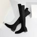 New Style British Elastic Thick Heel Fleece Lined Long Women Zipper Over-the-Knee Huizhou Boots_vogvips.com