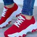 Women's Casual Lace-Up Sneakers With Round Toe & Cushioned Sole - Breathable PU Upper, Low-Top Comfort Shoes For Spring, Summer, Fall_vogvips.com