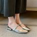 Women's Summer Slip-On Sandals Open Back Chunky Heel Mules plus Size Shoes Size 41_vogvips.com