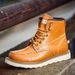 European Warm Series Unisex Carter Shoes Martin Men British Style High Top Ankle Leather Autumn Winter Yellow Work Boots_vogvips.com