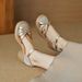 Comfortable Stylish Summer Genuine Leather Roman Sandals, Wear-resistant, Soft Sole, Retro Chunky Round Toe, Low Heel,_vogvips.com