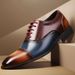 Euro Step Spring And Autumn New Brogue Color-Block Men's Carved Fashion Breathable Versatile Business Formal Wedding Leather Shoes_vogvips.com