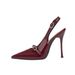Foreign Trade Plus-size Cross-border Shoes, Burgundy Pointed Toe Stiletto High Heels, Women's 2026 New Fashion Versatile_vogvips.com