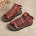 Handmade Summer New Leather Hollowed Out Short Boots With Clipped Toes, Cool Casual Boots, Roman Flat Heel Women's_vogvips.com