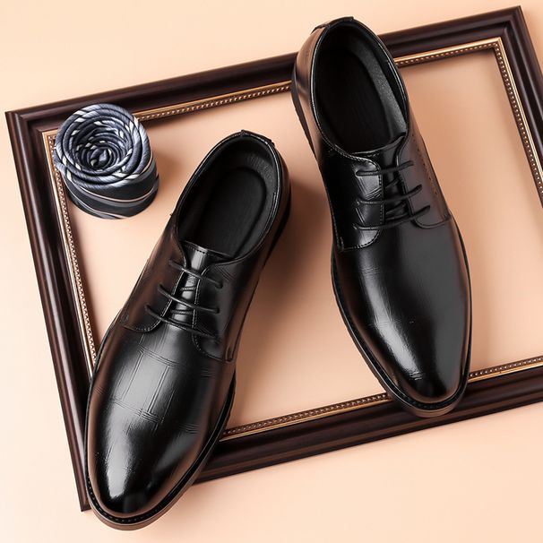 Business Formal For Men, Genuine Leather Soft Pointed Toe British Casual Shoes, Groom Sole Suit Wedding Shoes_vogvips.com