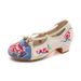 Excluding Shoe Box, Single Shoe, Small Square Middle Heel, Flat Buckle, Ladi' Style Dance Sho, Embroidered Cloth_vogvips.com