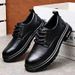 Leather Shoes 2025 Spring Autumn Men's Work Lace-up Trendy Business Simple Stylish Lightweight Casual_vogvips.com