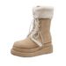 Women's Rabbit Fur Thick-Sole Snow Boots_vogvips.com