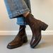 In Stock High Heel Square Toe Short Boots Martin Boots Women Spring Autumn Single Boots Back Zipper Short Boots Ladies Chunky Heel_vogvips.com