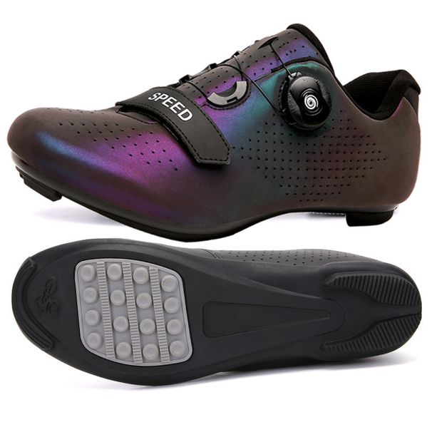 New Style Cycling Shoes With Locks, Double Buckle Lock Shoes, Men's And Women's Road Bicycle Power Shoes, Hard Bottom Mountain Bike Rubber Bottom_vogvips.com