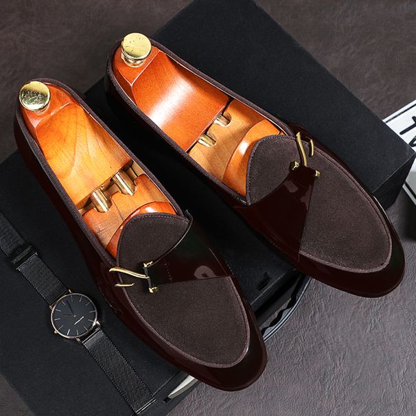 Men's Square Toe Casual Loafers With Side Buckle - Professional & Stylish Footwear For Business & Leisure (Sizes 40-48)_vogvips.com