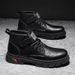 European Warm Series Cardile Crocodile Martin High-top Autumn Winter Boots Men's Leather Shoes Thick-soled Height-increasing_vogvips.com