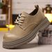 European Warm Series Men's Work Spring Autumn Surface Matte Large Toe Casual Leather Shoes British Style Height Increasing Thick Sole Low Top_vogvips.com