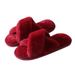 Cross Plush Autumn Winter New Indoor Warm Cotton Thickened Open-Toe Furry Slippers_vogvips.com