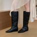 2026 New Summer Model Height-Increasing Hollow Soft Leather Mid-Heel Long Wedge Mesh Breathable High-Tube Boots_vogvips.com
