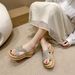 European Style Thick-soled Women's Outdoor Slippers, 2025 Summer New Model, Open-toe Cross-strap Sandals With Waterproof_vogvips.com