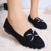 Ladies Casual Shoes Sneakers Women's Black Work Flat Shoes_vogvips.com