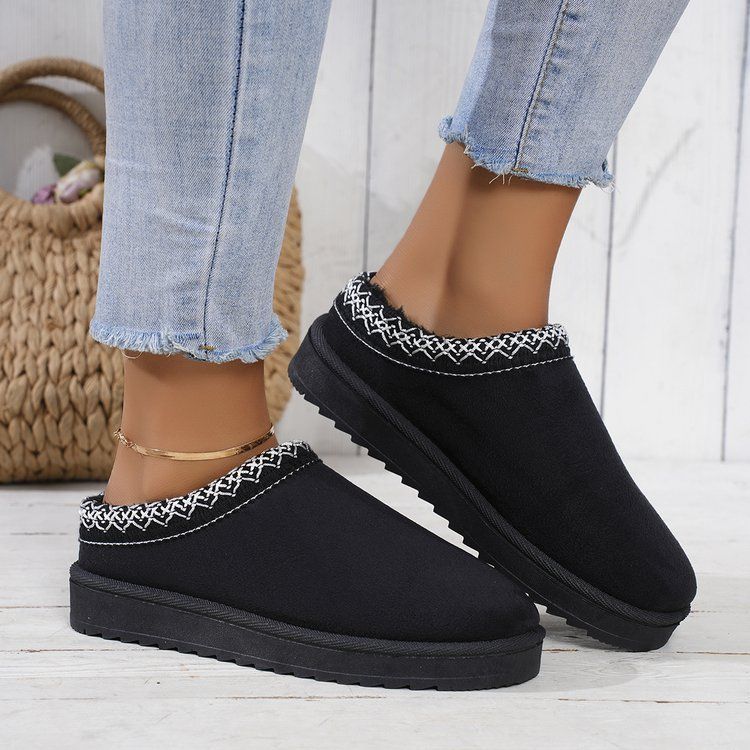 Women’s Shoes Lace Ethnic Fashion Snow Boots Plus Size Ladies Shoes Padded Cotton Shoes_vogvips.com