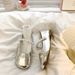 Silver French Pearl Mary Jane Small Leather Shoes Women's Spring And Autumn Versatile Retro Light Mouth Flat Bottom With Skirt_vogvips.com