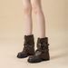 Platform Height-Increasing Brown Short For Women 2025 New Autumn Melad Thick Heel Western Martin Cuff Boots_vogvips.com