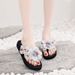 European American Cross-Border New Floral Flip-Flops For Women, High Heel, Soft Sole, Non-Slip, Fashionable And Elegant_vogvips.com
