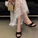French Pointed-toe Mesh Espadrilles - Stunning Rhinestone Butterfly Stiletto Slip-on Sandals For Women's Summer Wear_vogvips.com