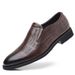 Men's business casual leather shoes leather formal hollowed out men's shoes inside heightening shoes oversized Men's size_vogvips.com