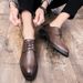 Suitable For All Seasons Men's Korean Style Trendy Lace-up British Business Formal Casual Leather Shoes For Men_vogvips.com