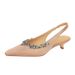Pointed Low-heeled Shoes, Light-mouth Back Strap, Satin Women's Shoes, Rhinestone Chain, Empty Wine Glass And Comfortable Single Shoes._vogvips.com