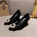 Wedge Shoes 2025 Spring New Fashion Rhinestone Pointed Toe Shallow Mouth Soft Sole Comfortable High Heels For Women_vogvips.com