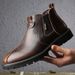 European Warm Series British Style Martin High Top Genuine Leather Winter Fleece Lined Warm Mid-Top Men Thick Sole Short Boots_vogvips.com