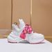 New Style Women's Dad Sneakers New Versatile Celebrity Style Bow Thick Sole Ins Trend Lace-up Height Increasing Casual Sports_vogvips.com
