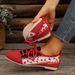 Flat Bottomed Single In Autumn, Large Size, Breathable, Color Blocked, Front Lace Up, Lightweight Fly Woven Sports Shoes_vogvips.com