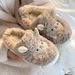 Cute Little Sheep Cotton For Women, Adorable Winter Indoor Home Thick-Soled Non-Slip Maternity Shoes, Fleece-Lined Warm_vogvips.com