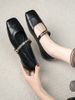 Square Toe Shallow Mouth Mary Jane Shoes Versatile And Beautiful Spring Korean Version Heel Flat Soft Sole Single Shoe_vogvips.com