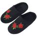 New Rose Embroidered Soft Sole Anti Slip Use, Quiet Cotton Slippers For Wooden Flooring In Home And Indoor Use_vogvips.com