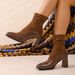 Women's Square Toe Slimming High Heeled Fashion Boots Chunky Retro Plus Size Martin Boots Winter Style_vogvips.com