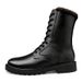 Cotton High Top Tall Martin Boots Flat Boots Work Outdoor Side Zipper Hollow Boots_vogvips.com