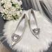 Champagne Colored Crystal Buckled High Heels White Satin French Style Wedding Dress Shoes Bridesmaid Dress Accessories_vogvips.com